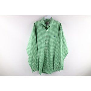 Brooks Brothers Mens Large Regular Fit Non Iron Checkered Plaid Button Shirt